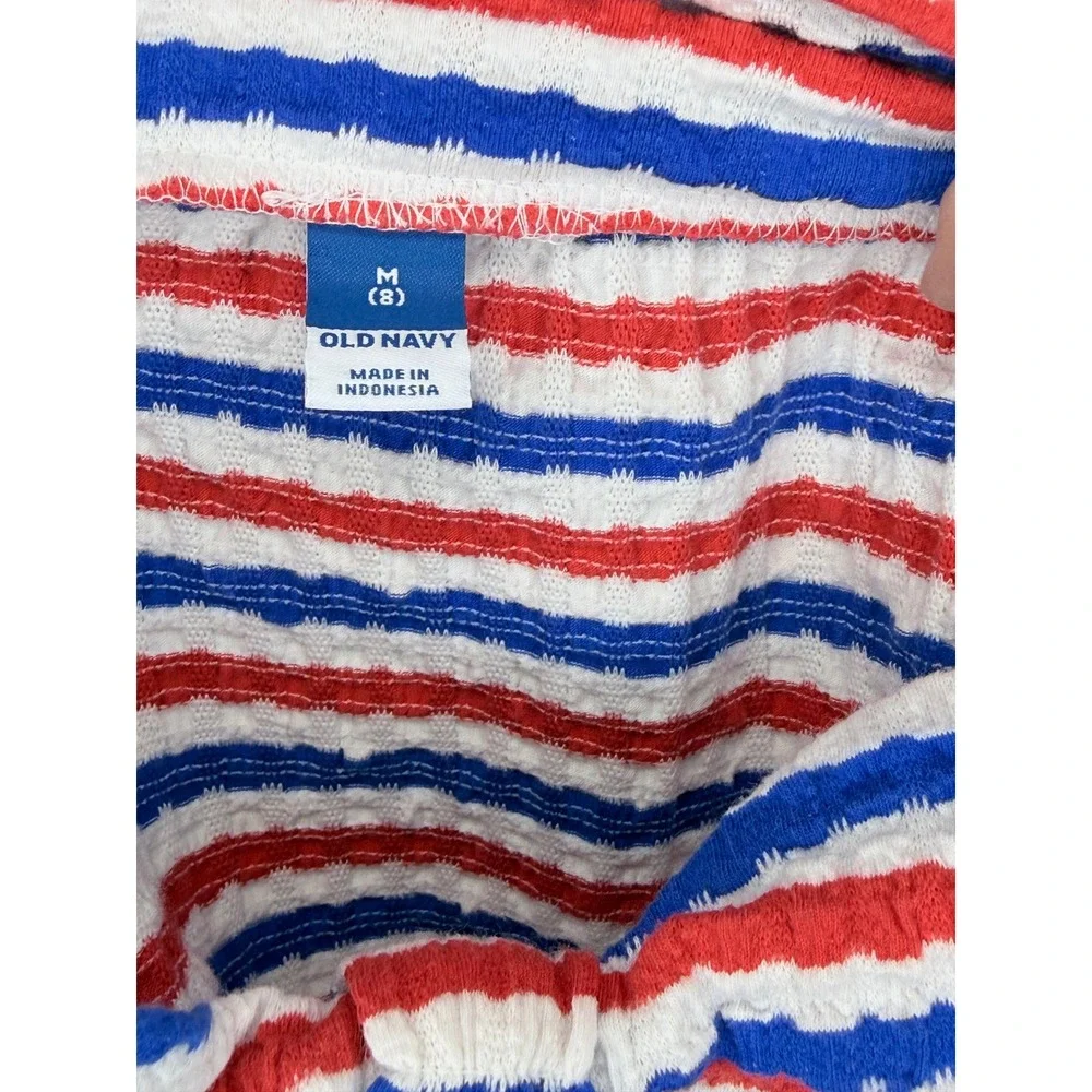 Old‎ Navy Red White Blue Striped Bow Camisole Tank Top Girls Size M 8